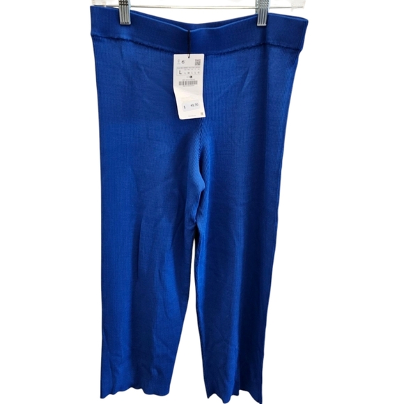 Zara Blue Knit Ribbed Tunic and Pant Set NEW - Picture 2 of 9